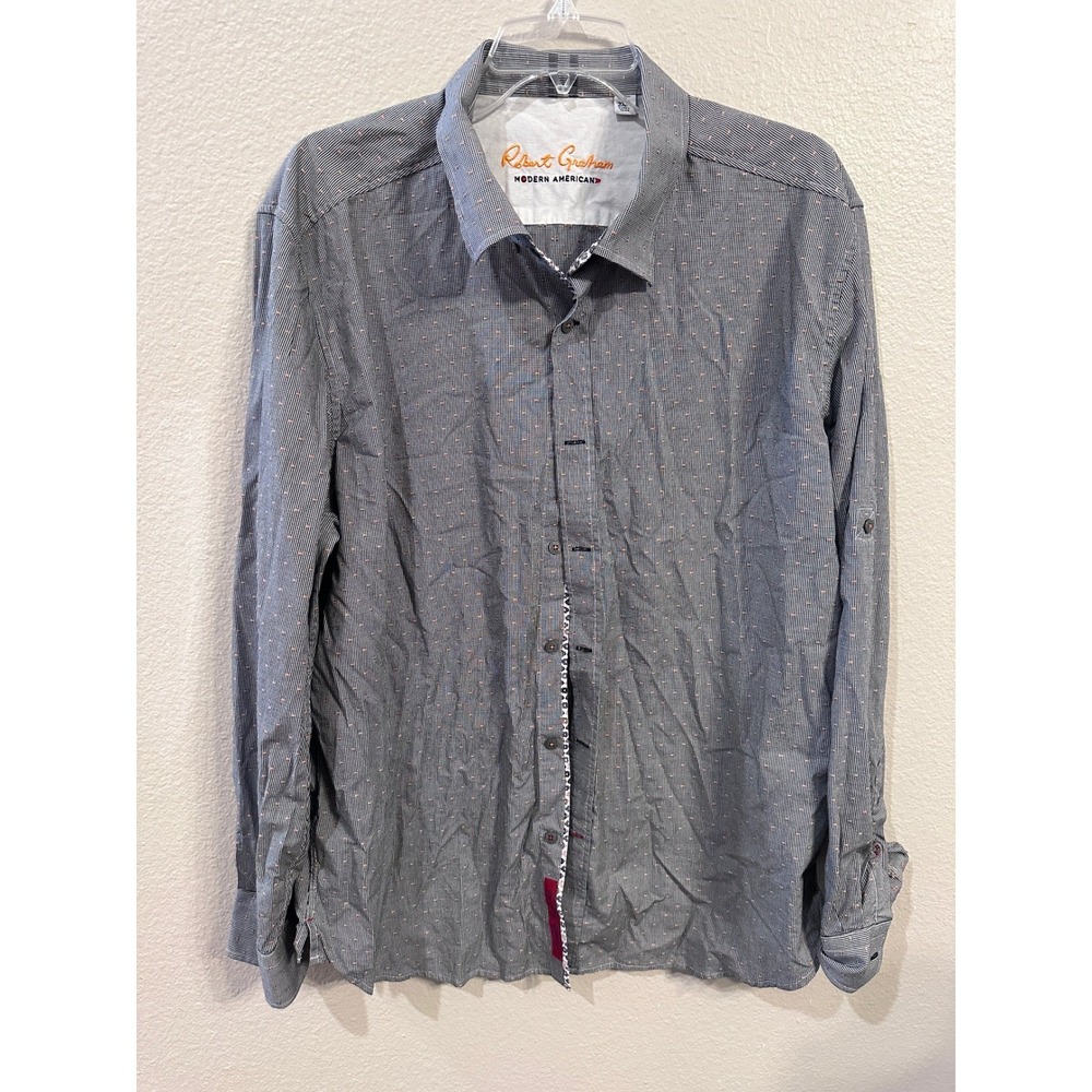 Robert Graham Modern American Button Down Shirt Roll Tab 2XL